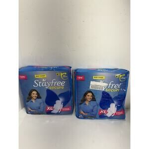 Lot 2 Stayfree Cottony Soft Cover Secure Sanitary Pads w Wings XL Total 80 Pads